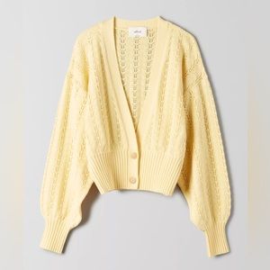 Wilfred Yellow Thais Cardigan | Aritzia